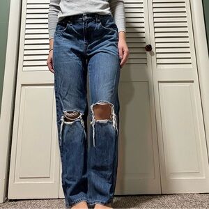 Classic Blue Distressed Women's Jeans